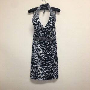 Just Cavalli Black and White Halter Dress